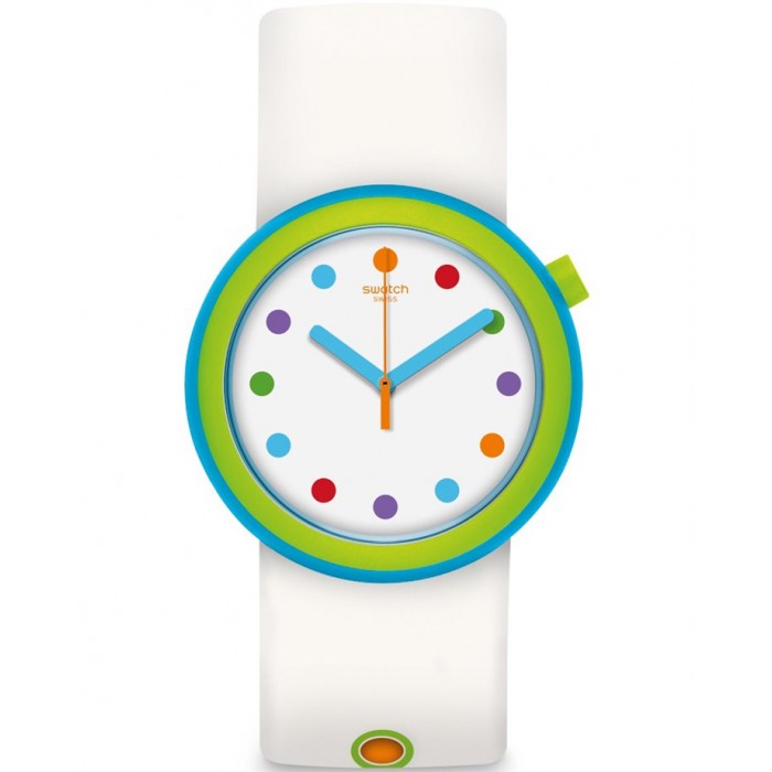 SWATCH POP POPADELIC Δύο Όψεων Πολύχρωμο ή λευκό λουράκι σιλικόνης PNL100