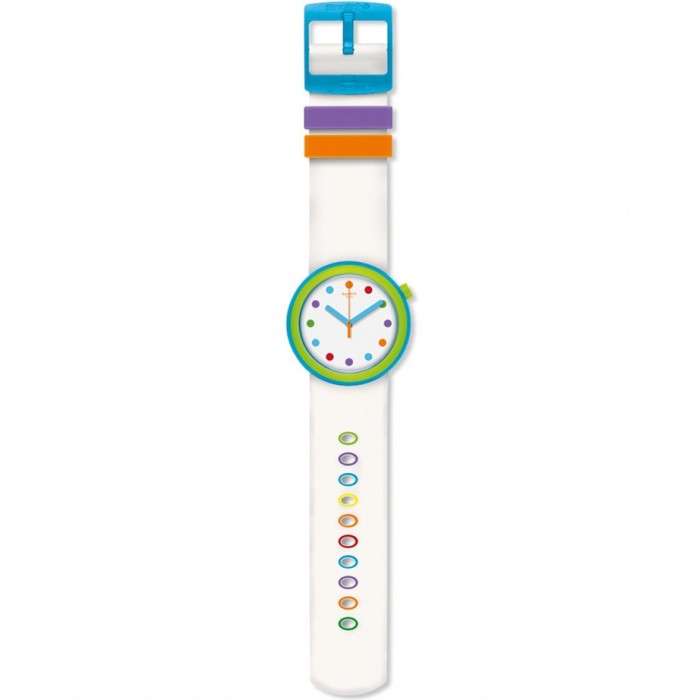 SWATCH POP POPADELIC Δύο Όψεων Πολύχρωμο ή λευκό λουράκι σιλικόνης PNL100