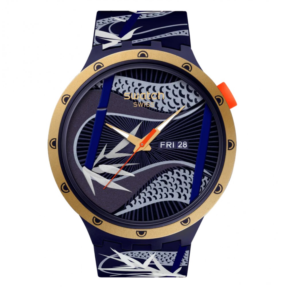 SWATCH BLUE AND GOLDEN LITHE DANCER Ρολόι Λουράκι Σιλικόνης SB05Z700