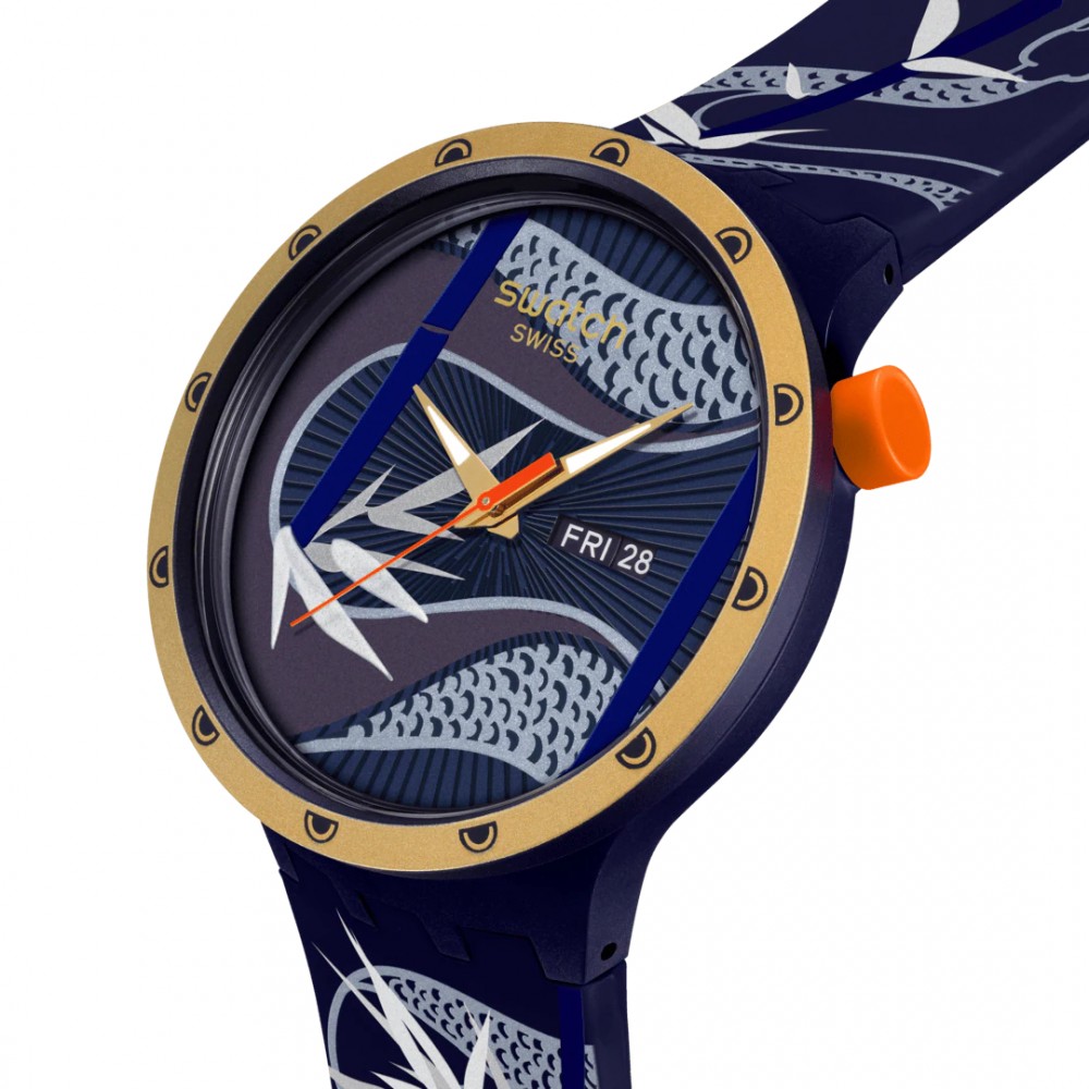 SWATCH BLUE AND GOLDEN LITHE DANCER Ρολόι Λουράκι Σιλικόνης SB05Z700