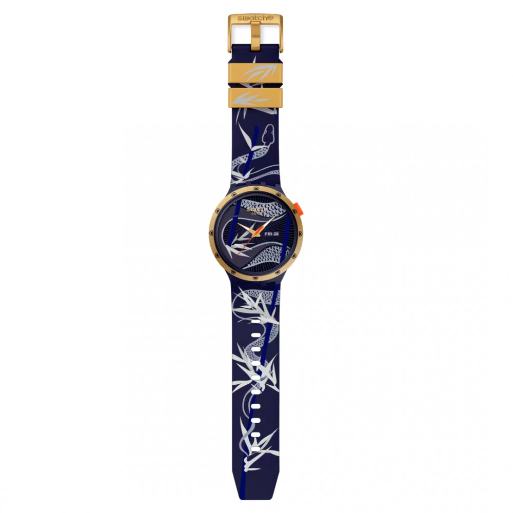 SWATCH BLUE AND GOLDEN LITHE DANCER Ρολόι Λουράκι Σιλικόνης SB05Z700