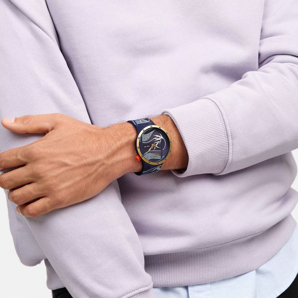 SWATCH BLUE AND GOLDEN LITHE DANCER Ρολόι Λουράκι Σιλικόνης SB05Z700