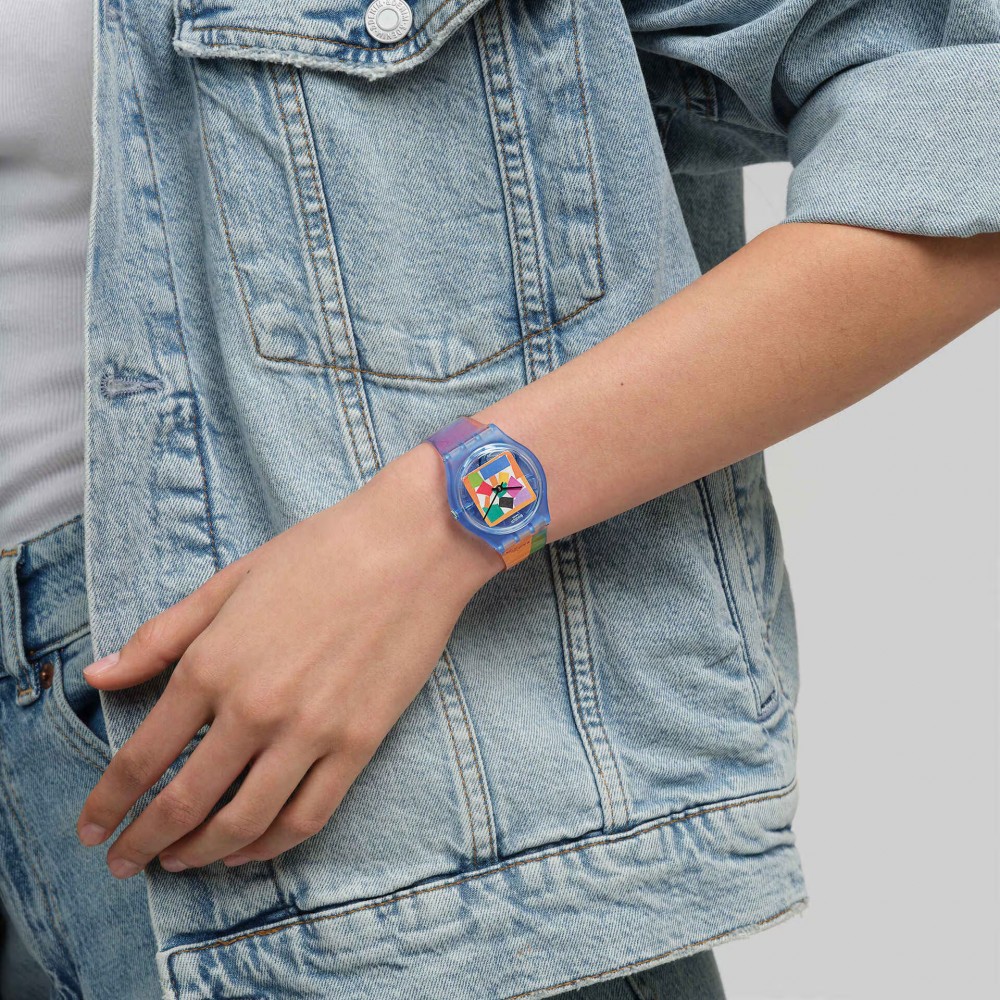 SWATCH MATISSE'S SNAIL SWATCH X TATE GALLERY Πολύχρωμο Λουράκι Σιλικόνης SO28Z127