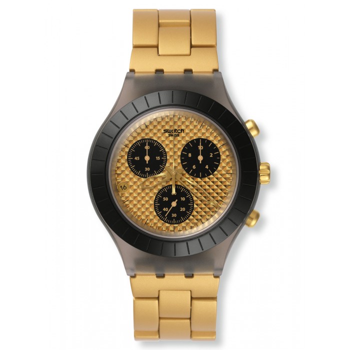 SWATCH Desert Sands Gold Aluminium Chronograph SVCM4010AG