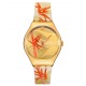 SWATCH GOLDEN RED BAMBOO SKIN Ρολόι Υφασμάτινο λουράκι σιλικόνης SYXZ105
