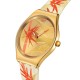 SWATCH GOLDEN RED BAMBOO SKIN Ρολόι Υφασμάτινο λουράκι σιλικόνης SYXZ105