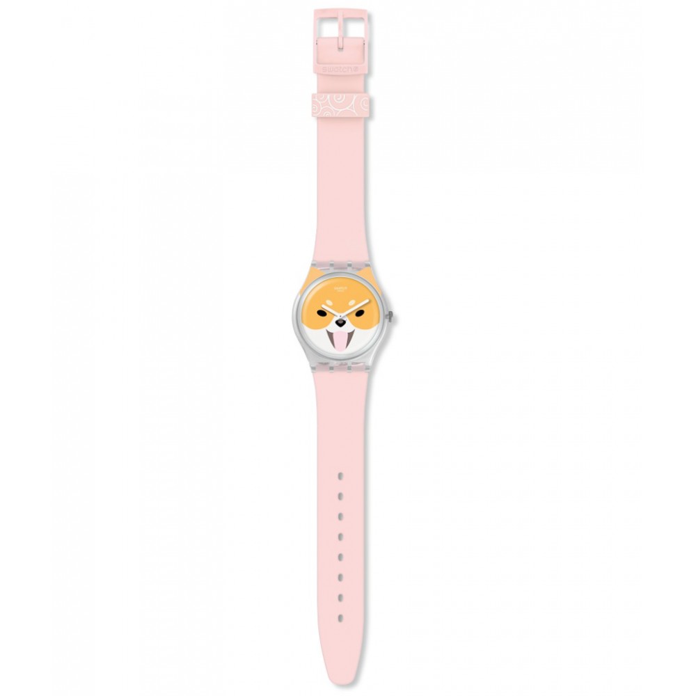 SWATCH AKITA INU Watch Pink Silicone Strap GE279 SWATCH AKITA INU Watch Pink Silicone Strap GE279