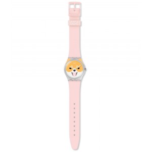 SWATCH AKITA INU Watch Pink Silicone Strap GE279 SWATCH AKITA INU Watch Pink Silicone Strap GE279