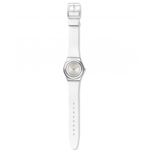 SWATCH MADAME BLANCHETTE Watch White Leather Strap YLS213