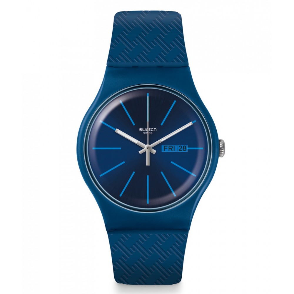SWATCH WAVE PATH Μπλε Λουράκι Σιλικόνης SUON713