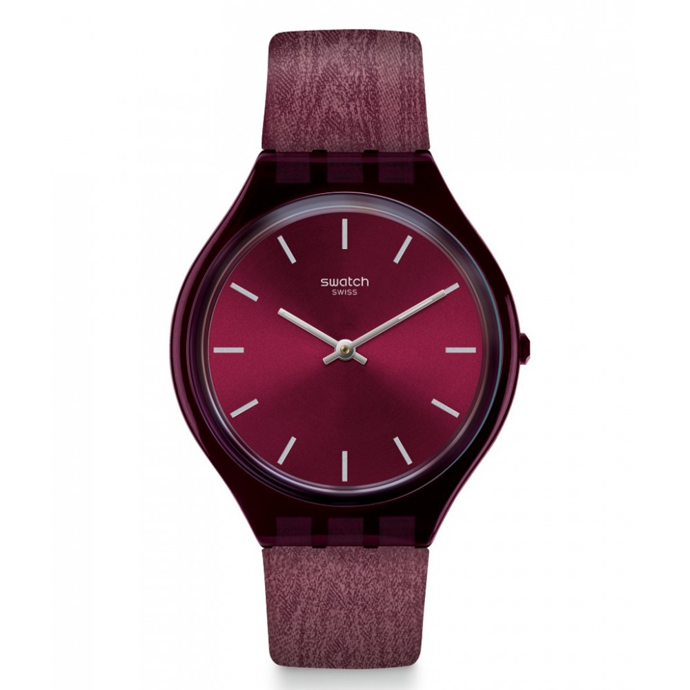 SWATCH SKINTEMPRANILLO Κόκκινο δερμάτινο λουράκι SVOV101