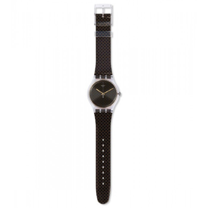 SWATCH Gridlight  Μαύρο με χρυσό πλαστικό λουράκι  SUOK119 