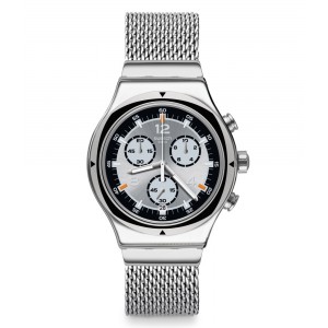SWATCH TV TIME Χρονογράφος Ασημί Ανοξείδωτο Ατσάλι YVS453MB SMALL
