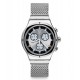 SWATCH TV TIME Silver Mesh Stainless Steel Chronograph YVS453MB SMALL