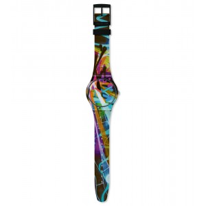 SWATCH CITY WALLS Λουράκι σιλικόνης πολύχρωμο 20mm ASUOB163