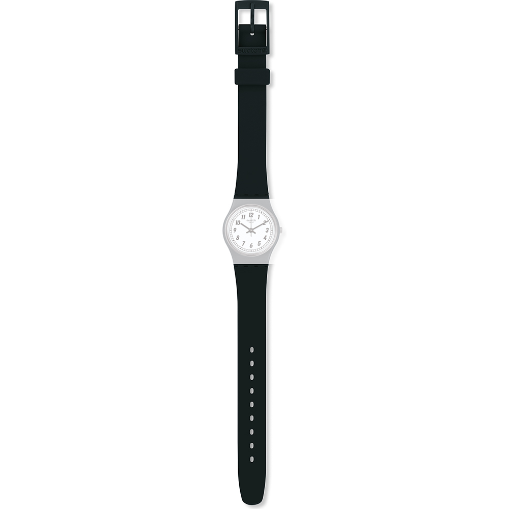 SWATCH SOMETHING BLACK Μαύρο λουράκι σιλικόνης  12mm ALB184