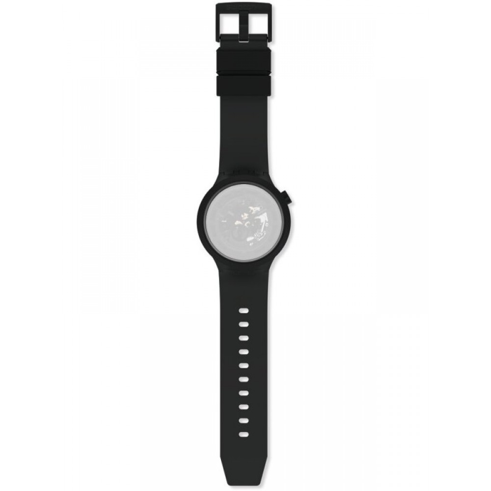 SWATCH BIOCERAMIC C-BLACK Λουράκι Μαύρο από Πλαστικό  βιολογικής προέλευσης 19mm ASB03B100