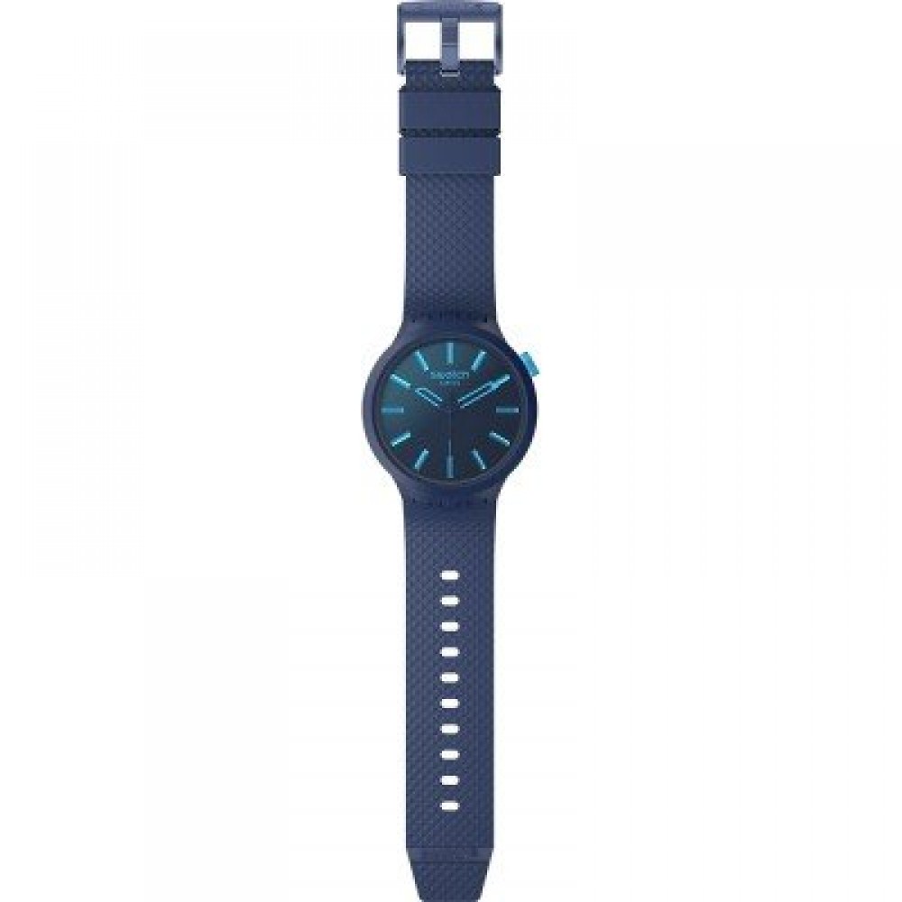 SWATCH INDIGO GLOW Λουράκι Μπλε Σιλικόνης 19mm ASB03B107