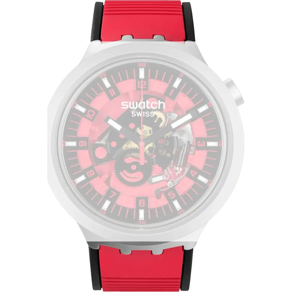 SWATCH RED JUICY Λουράκι Κόκκινο από Σιλικόνη 19mm ASB07S110