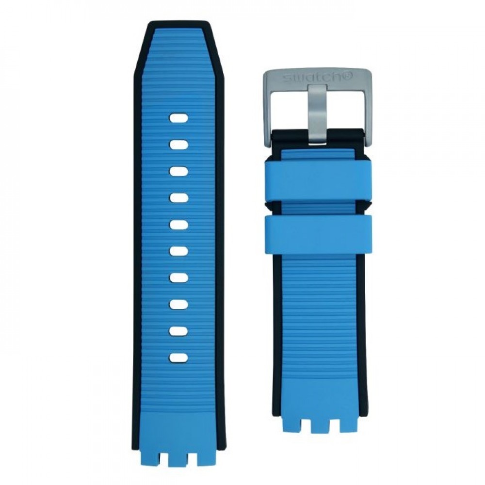 SWATCH AZURE BLUE DAZE Λουράκι Μπλε από Σιλικόνη 19mm ASB07S106