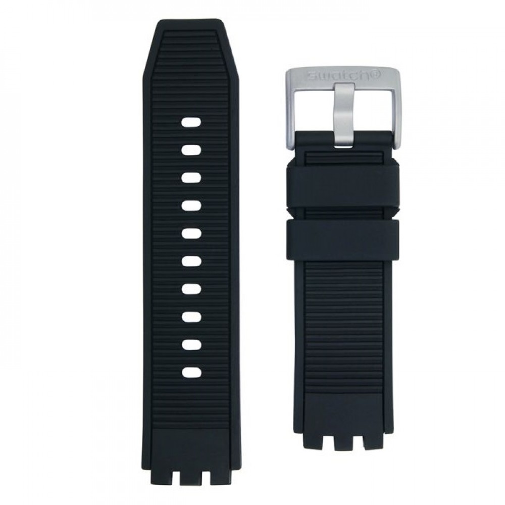 SWATCH DARK IRONY Λουράκι Μαύρο από Σιλικόνη 19mm ASB07S105