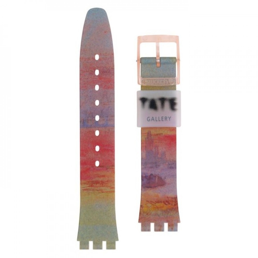 SWATCH  TURNER'S SCARLET SUNSET Λουράκι  Σιλικόνης Πολύχρωμο  17mm ASO28Z106