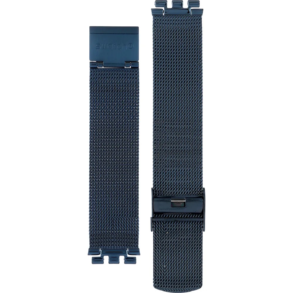 SWATCH COOL SKIES Μπλε Λουρακί Ανοξείδωτο Ατσάλι 16.5mm ASS08K120M