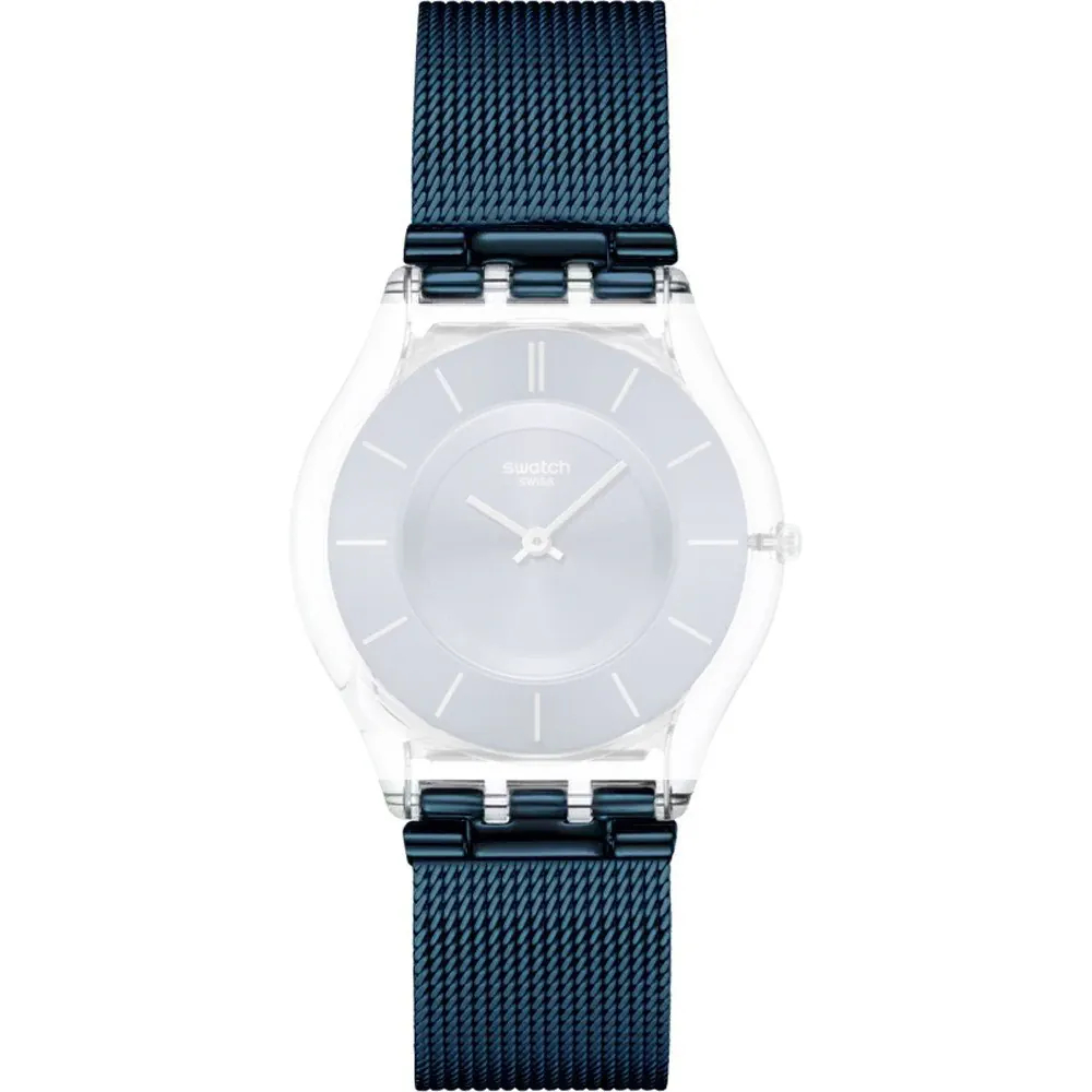 SWATCH COOL SKIES Μπλε Λουρακί Ανοξείδωτο Ατσάλι 16.5mm ASS08K120M