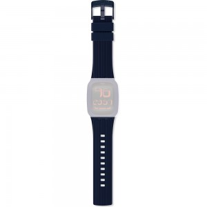 SWATCH TOUCH DARK BLUE Λουράκι σιλικόνης μπλε 28mm ASURN101