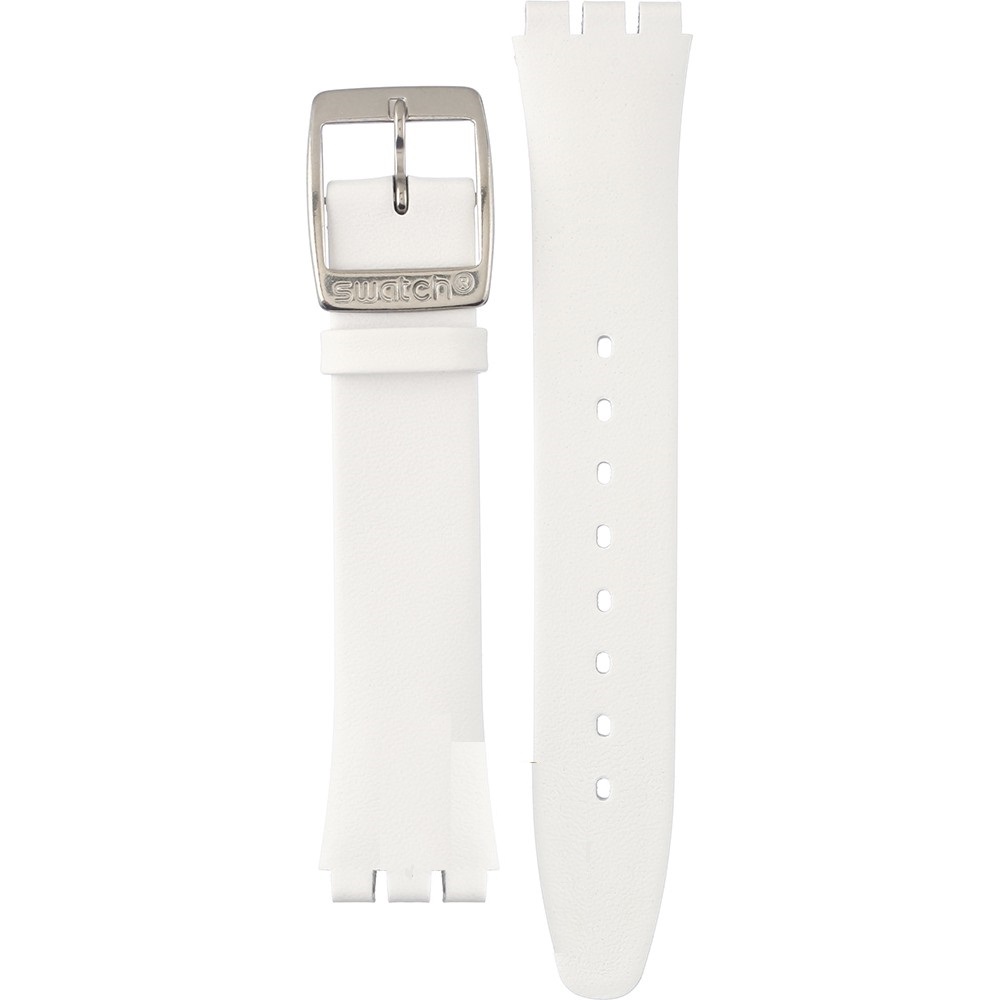 SWATCH MADAME BLANCHETTE Λευκό δερμάτινο λουράκι  17mm AYLS213