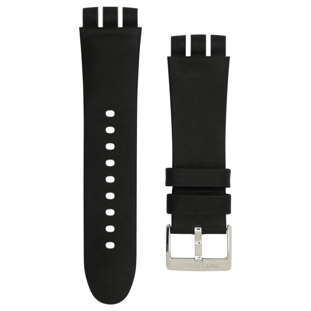 SWATCH Irony The Chrono Μαύρο Δερμάτινο  Λουράκι  23mm  AYO001