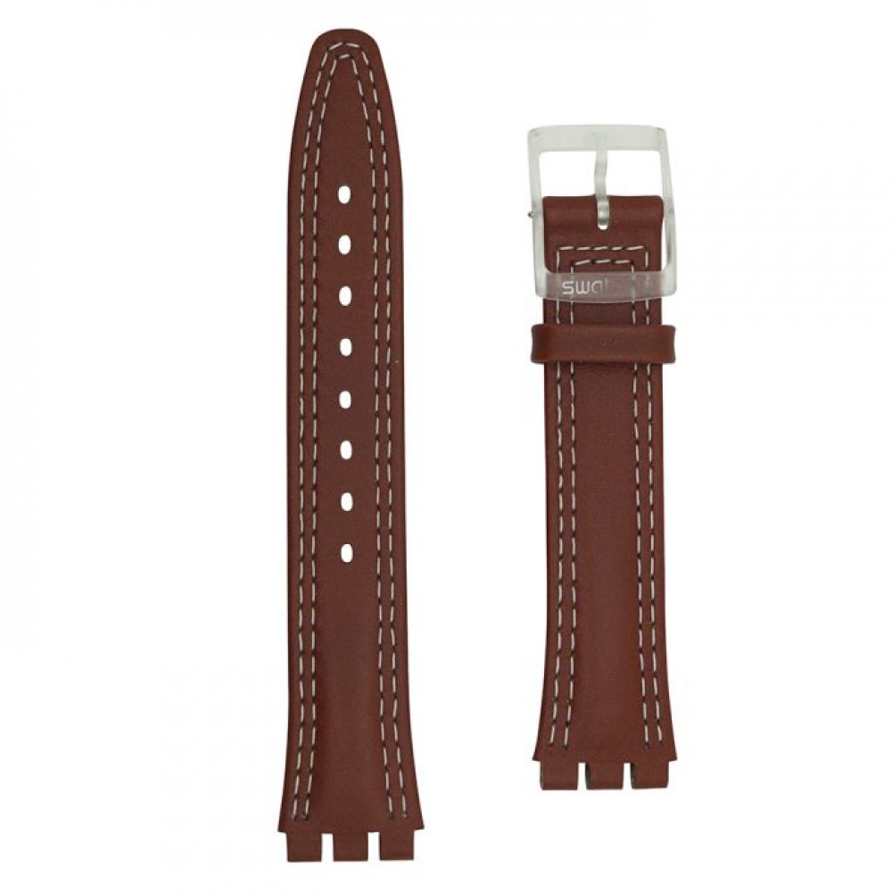 SWATCH WINDY DUNE Καφέ Δερμάτινο λουράκι 17mm  AGE709
