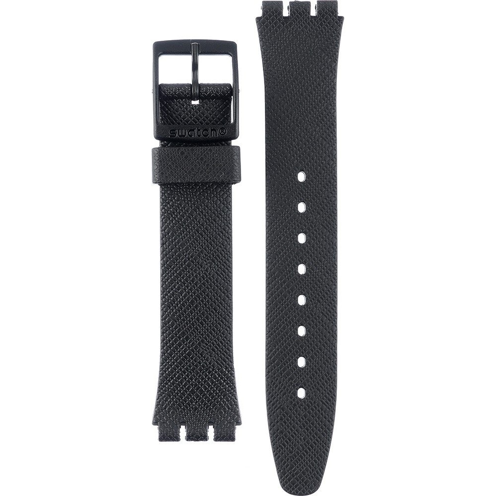 SWATCH SIR RED Λουράκι Μαύρο Σιλικόνης 17mm ASO28B704