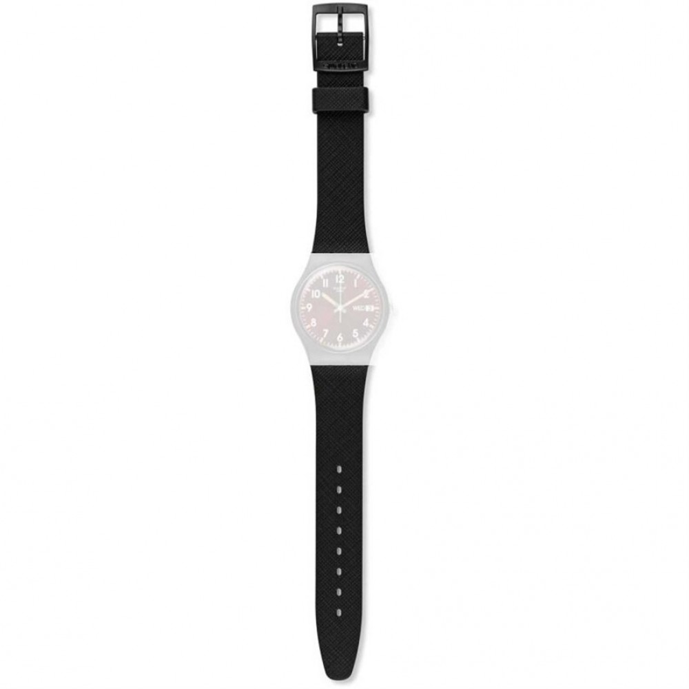 SWATCH SIR RED Λουράκι Μαύρο Σιλικόνης 17mm ASO28B704