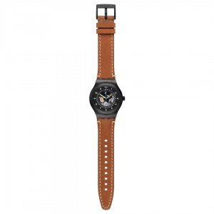 SWATCH SISTEM THOUGHT Brown Leather Strap 19.5mm AYIB402