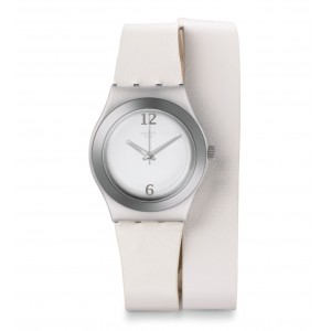 SWATCH TRI-LOOPER Ladies watch White Leather strap YLS1033