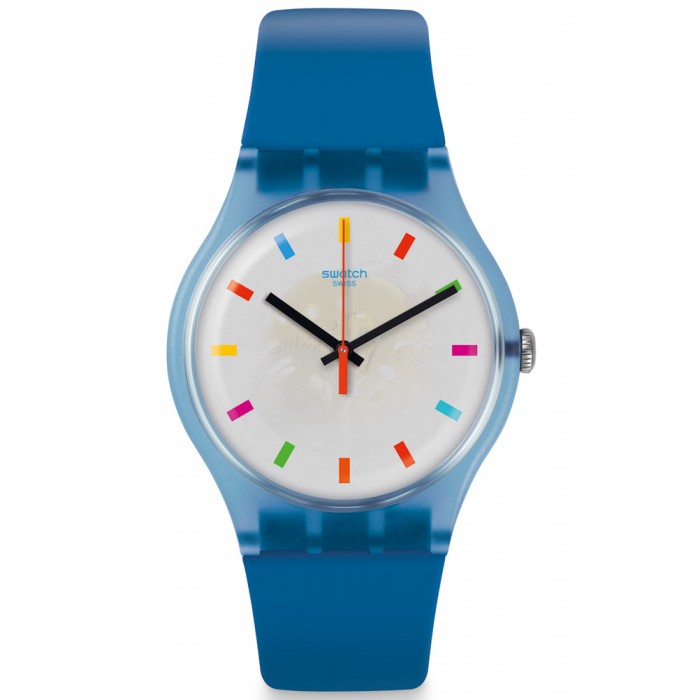 SWATCH COLOR SQUARE Μπλε  Λουράκι Σιλικόνης SUON125