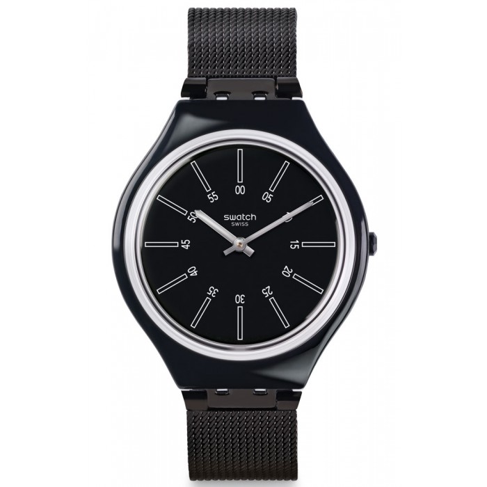 SWATCH SKINOTTE Μαύρο ανοξείδωτο ατσάλι μπρασελέ SVOB100M 