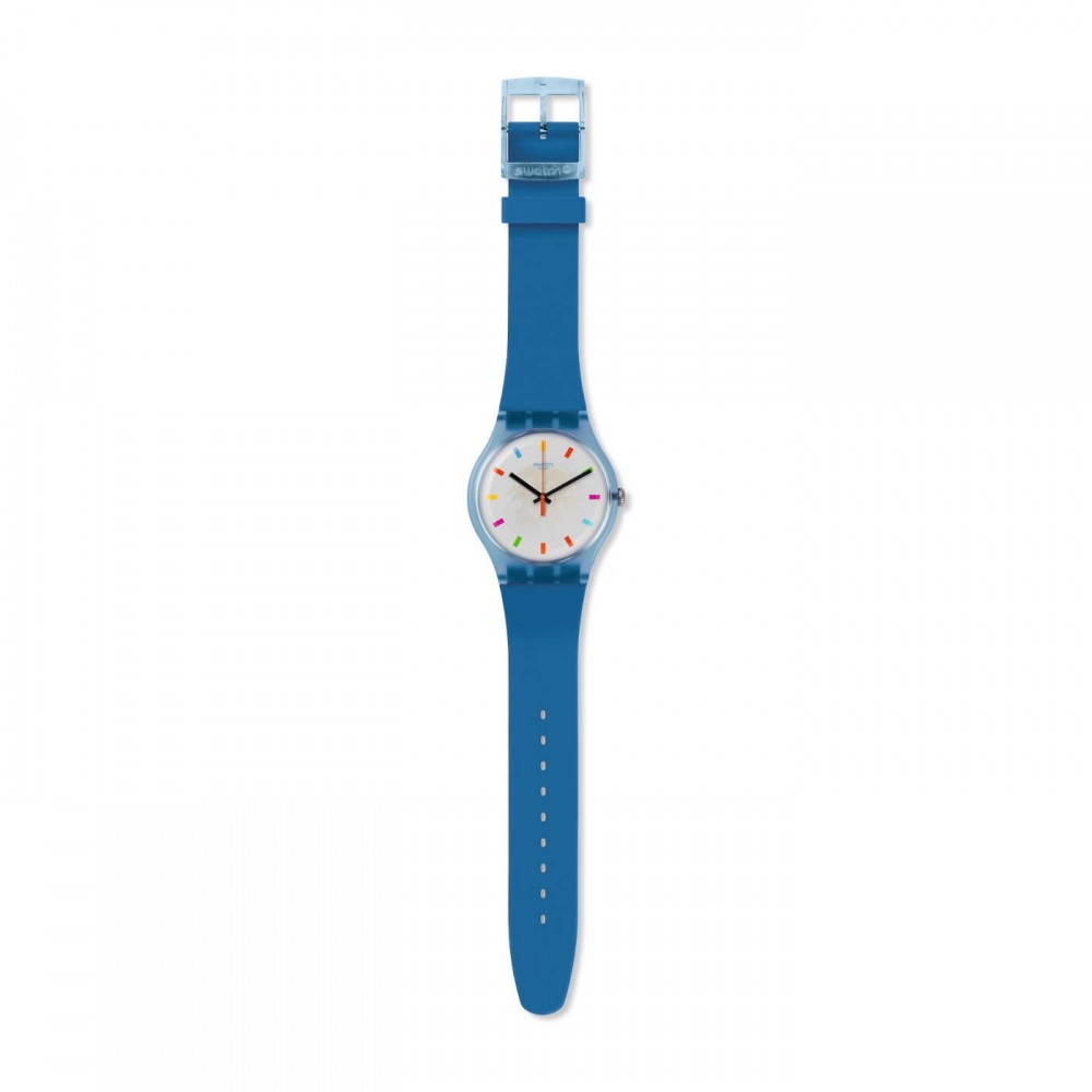 SWATCH COLOR SQUARE Μπλε  Λουράκι Σιλικόνης SUON125