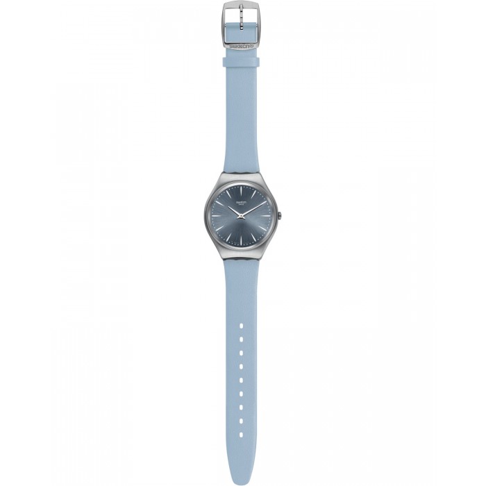 SWATCH SKINDREAM Ρολόι Γυναικείο Ανοιχτό Μπλε δερμάτινο λουρί SYXS118