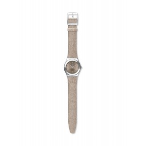 SWATCH JUSTSAND Ρολόι Καφέ Δερμάτινο Λουρί YLS467