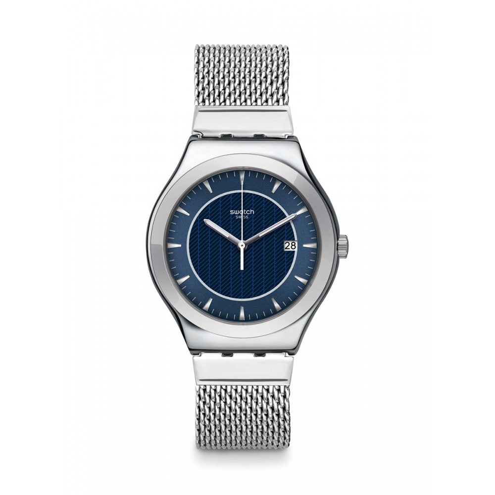 SWATCH BLUE ICONE Ρολόι Ασημί Ανοξείδωτο Ατσάλι YWS449MA LARGE