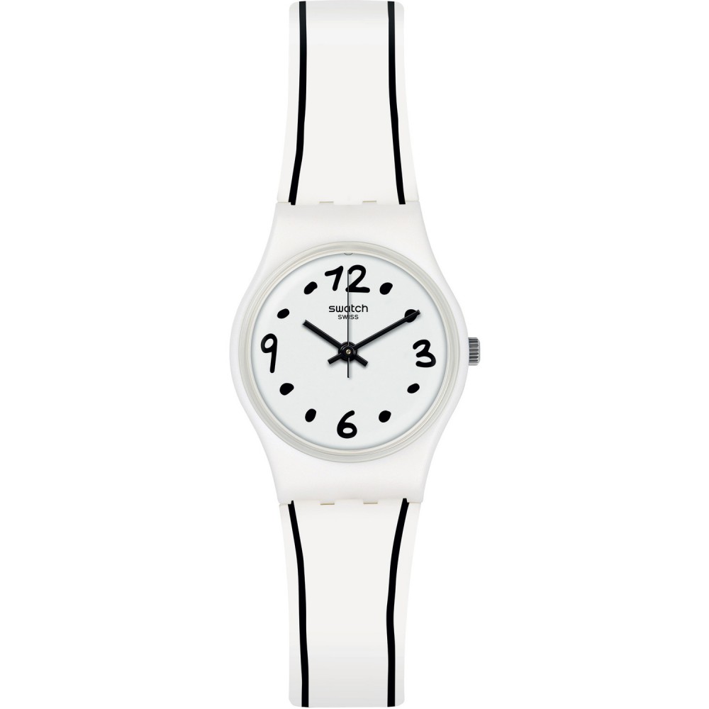 SWATCH BLACK BORDER ladies watch White Silicone strap LW162 SWATCH BLACK BORDER ladies watch White Silicone strap LW162