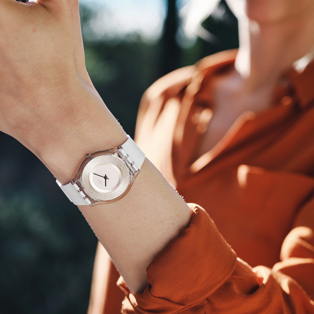 SWATCH MAGI WHITE Ρολόι Γυναικείο Λευκό Λουράκι Σιλικόνης SS08K108
