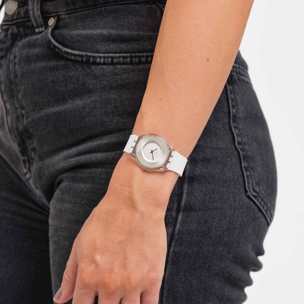 SWATCH MAGI WHITE Ρολόι Γυναικείο Λευκό Λουράκι Σιλικόνης SS08K108