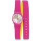 SWATCH FIOCCOROSA Ρολόι γυναικείο-παιδικό ροζ-κίτρινο λουράκι σιλικόνης LP143