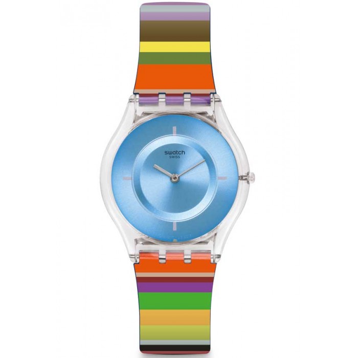 SWATCH PRETTY LADDER Ρολόι Γυναικείο Πολύχρωμο λουράκι σιλικόνης SFE107