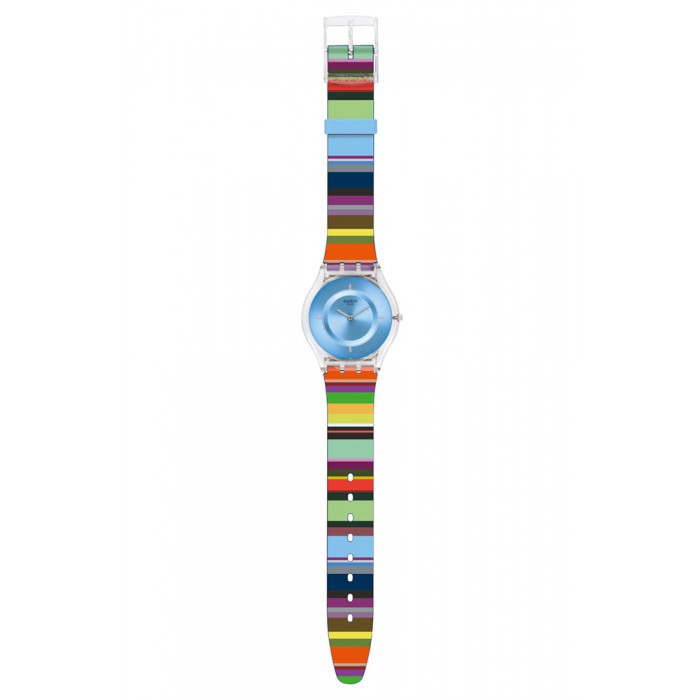 SWATCH PRETTY LADDER Ρολόι Γυναικείο Πολύχρωμο λουράκι σιλικόνης SFE107