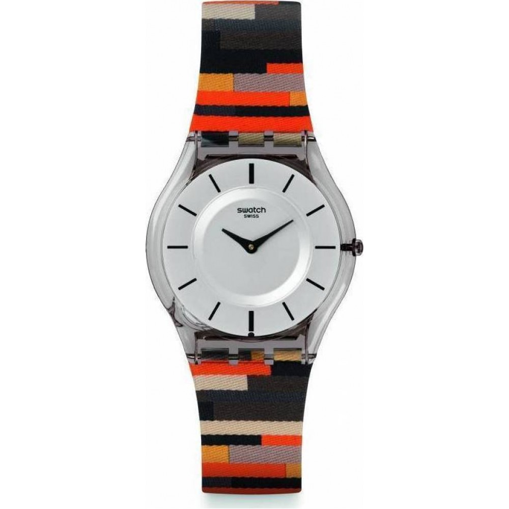 SWATCH PATCHWORK Ρολόι Γυναικείο Πολύχρωμο Υφασμάτινο/Δερμάτινο λουράκι  SFM133