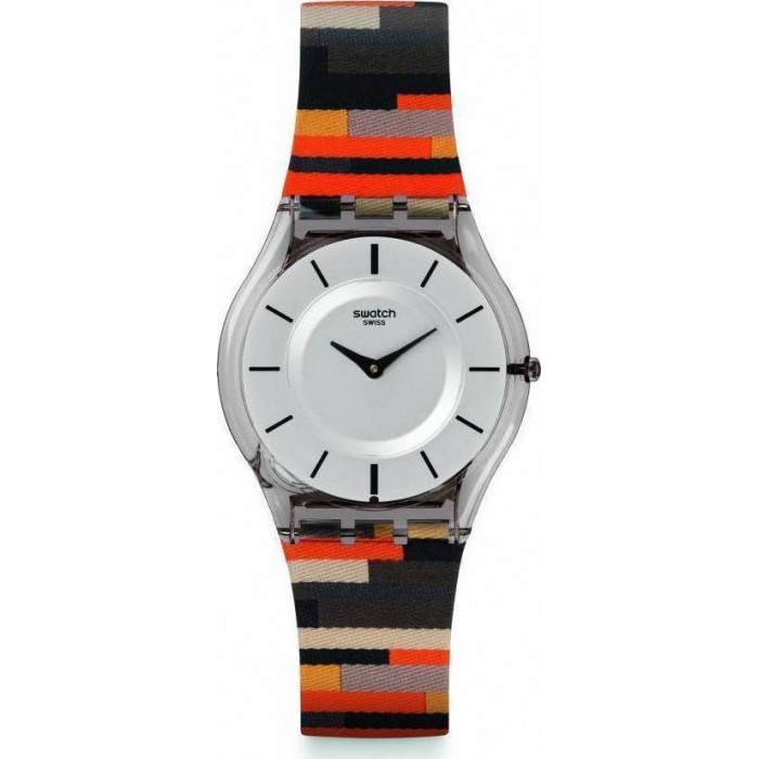 SWATCH PATCHWORK Ρολόι Γυναικείο Πολύχρωμο Υφασμάτινο/Δερμάτινο λουράκι  SFM133